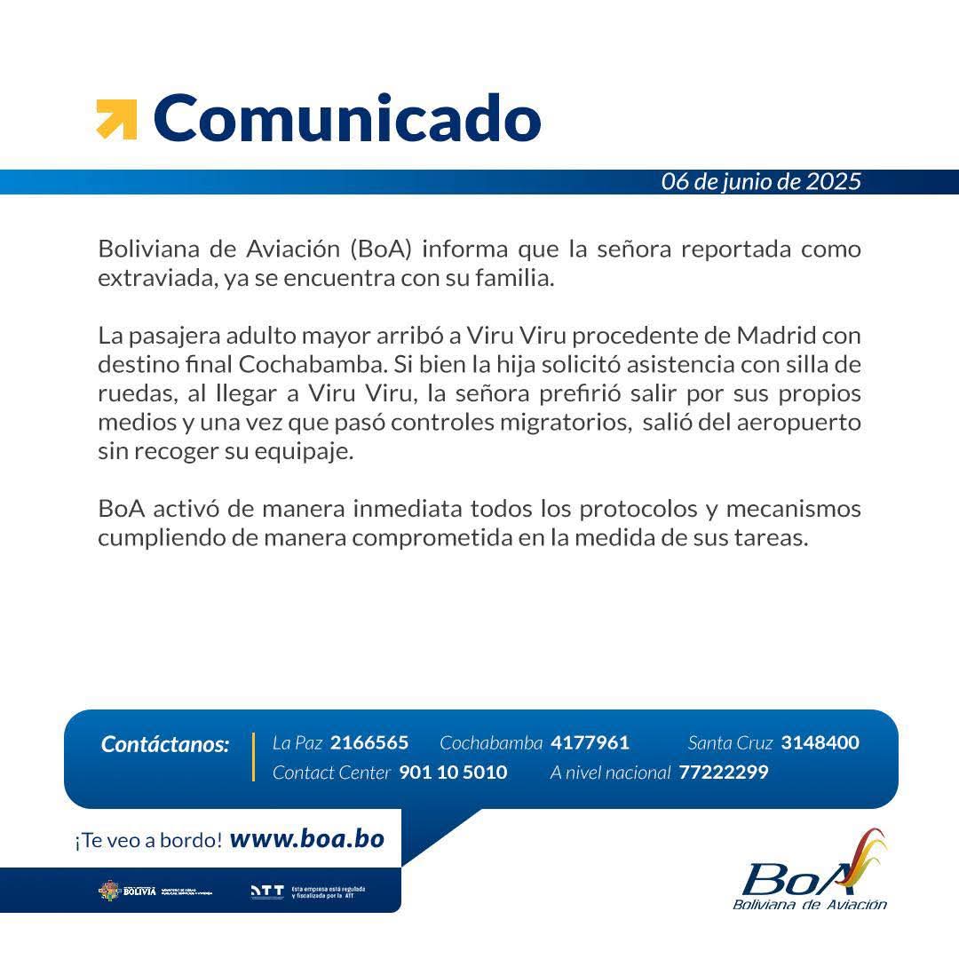 “¡NO ES UNA MALETA, ES UNA VIDA!”: BOA PIERDE A UNA PASAJERA DE LA TERCERA EDAD EN VIRU VIRU.
